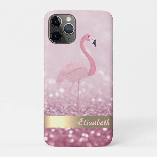 Coques Case-Mate iPhone Parties scintillant Flamant rose rose moderne Boke (Dos)