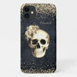 Case-Mate iPhone Case Parties scintillant gothique en or crâne glam