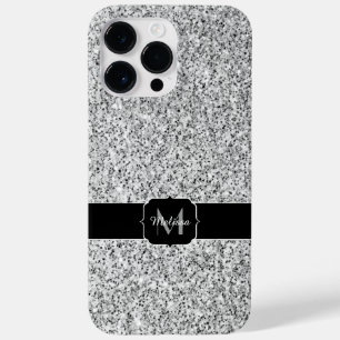 Coques Pour iPhone Parties scintillant gris argent scintille Monogram