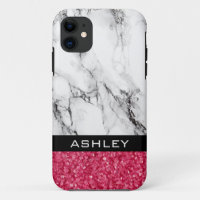 Parties scintillant Marbrée Et Rouge Coque-coque i