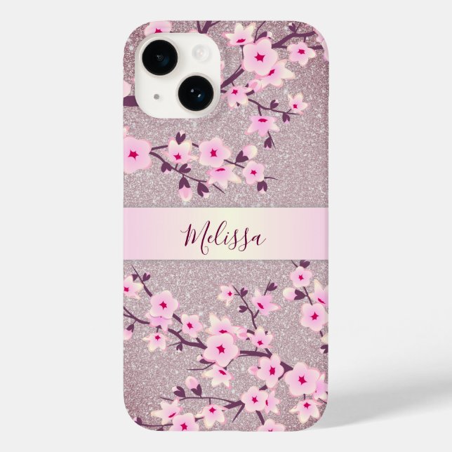 Coques Case-Mate iPhone Parties scintillant Mauve Floral Cerisier Fleurs M (Verso)