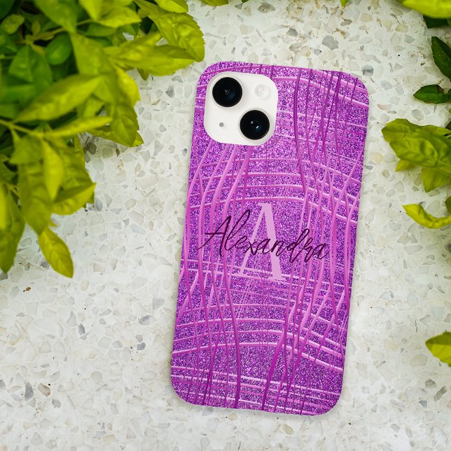 Coques Case-Mate iPhone Parties scintillant métallique rose magenta Glam m (Créateur téléchargé)