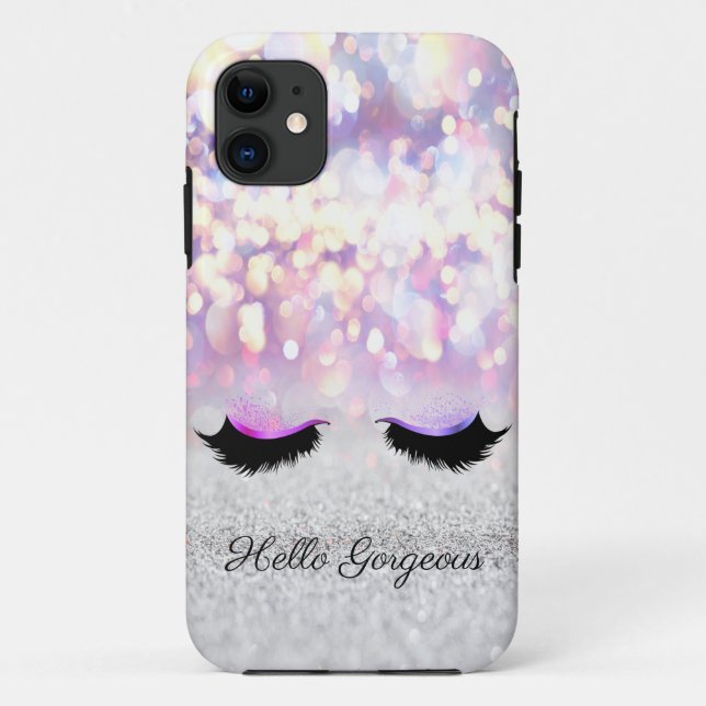 Coques Case-Mate iPhone Parties scintillant moderne Cool rose argent Bokeh (Dos)