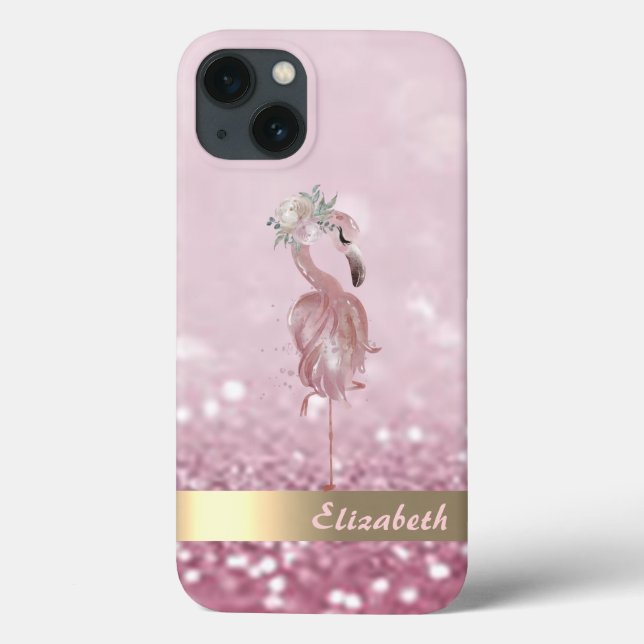 Coques Case-Mate iPhone Parties scintillant moderne Flamant rose rose Boke (Verso)