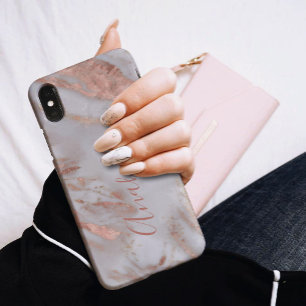 Coque Pour iPhone 14 Parties scintillant moderne rose or  élégant nom s