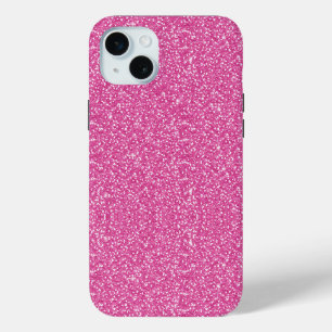 Coque iPhone 15 Mini Parties scintillant Neon Hot Pink tendance
