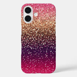Coque Pour iPhone 16 Parties scintillant Ombre or rose