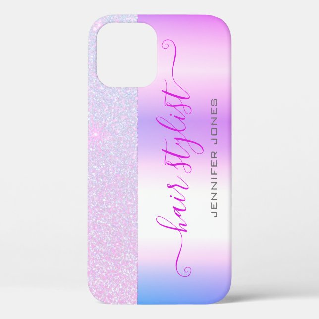 Coques Case-Mate iPhone Parties scintillant Ombre violet rose holographiqu (Verso)