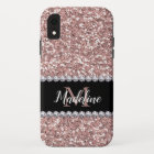 Parties scintillant or rose et pierres précieuses 