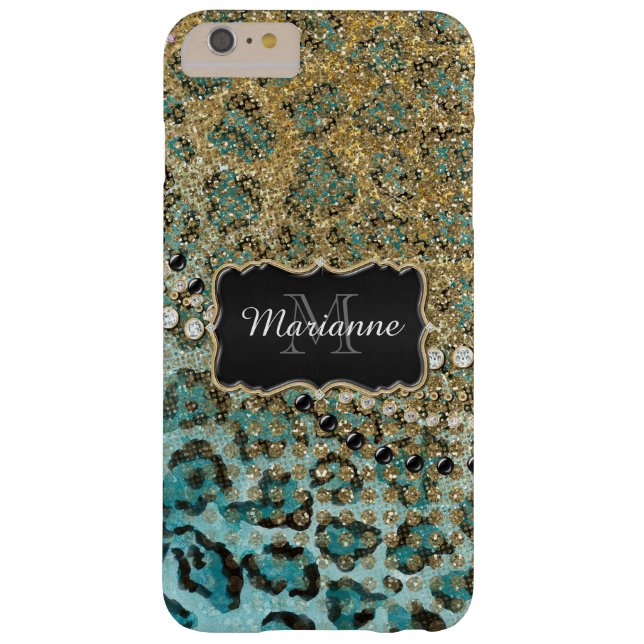 Coques Case-Mate iPhone Parties scintillant Poster de animal Aqua Gold Leo (Dos)
