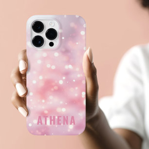 Coque Pour Pour iPhone 14 Pro Max Parties scintillant rose clair étincelant nom tend