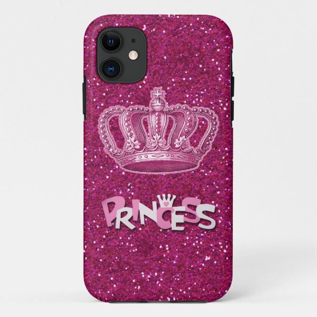 Coques Case-Mate iPhone Parties scintillant rose étincelante et couronne V (Dos)