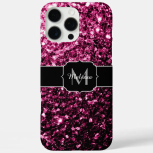 Coques iPhone 16 Pro Max Parties scintillant rose foncé brillant scintille 