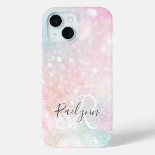 Coque Pour iPhone 15 Parties scintillant rose Joli Motif Bokeh