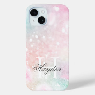 Coque Pour iPhone 15 Parties scintillant rose Joli Motif Bokeh