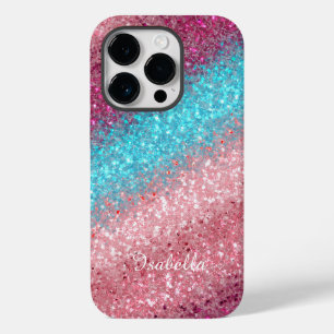 Coque Pour iPhone 14 Pro Parties scintillant rose moderne fille