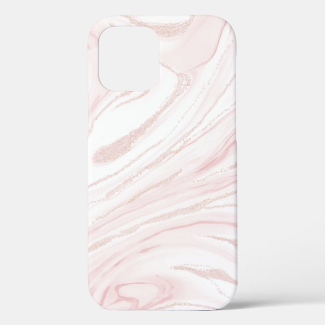 Coques Case-Mate iPhone Parties scintillant rose moderne marbre (Verso)