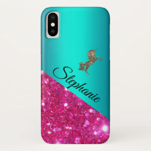 Case-Mate iPhone Case Parties scintillant rose personnalisée et Aqua Spa