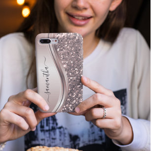 Case-Mate iPhone Case Parties scintillant rose Regarder Nom manuscrit 13