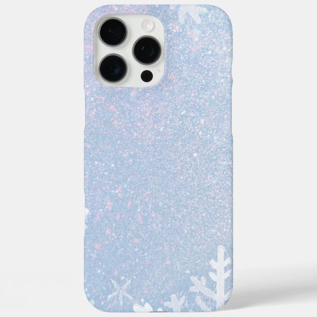 Coques Case-Mate iPhone Parties scintillant Snowflake hiver iPhone 16 pro  (Verso)