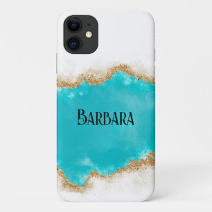 Case-Mate iPhone Case Parties scintillant Turquoise et or personnalisée