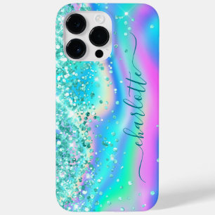 Coque Pour Pour iPhone 14 Pro Max Parties scintillant turquoise Iridescente Glam Gir