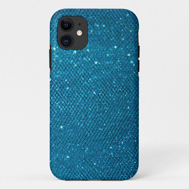 Coques Case-Mate iPhone Parties scintillantes bleues (Dos)