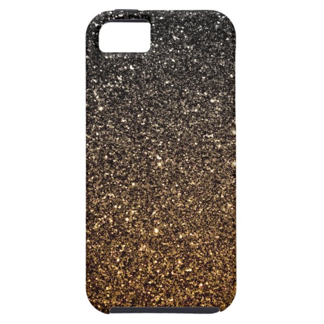 Coques Case-Mate iPhone Parties scintillantes de Faux d'Ombre d'or (Dos)