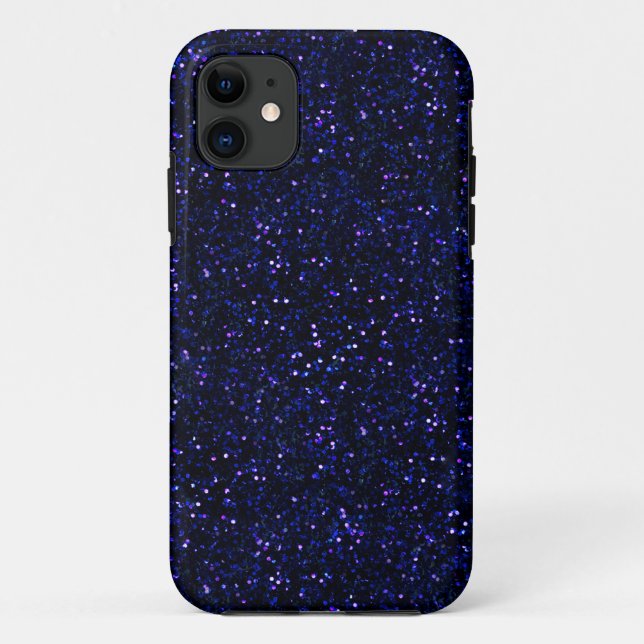 Coques Case-Mate iPhone Parties scintillantes de minuit foncées de bleu (Dos)