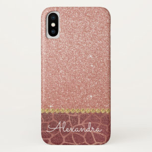 Coques Pour iPhone Parties scintillantes d'or de rose de rose et