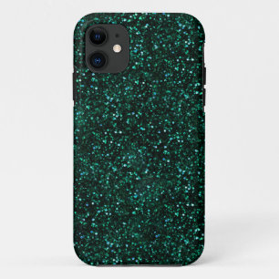 Coque Case-Mate Pour iPhone Parties scintillantes foncées de vert bleu de