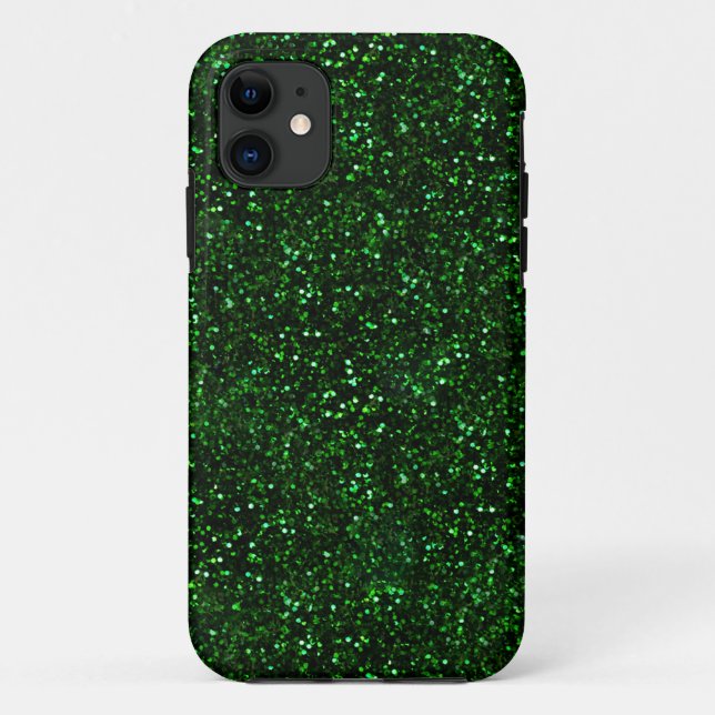 Coques Case-Mate iPhone Parties scintillantes foncées de vert vert (Dos)