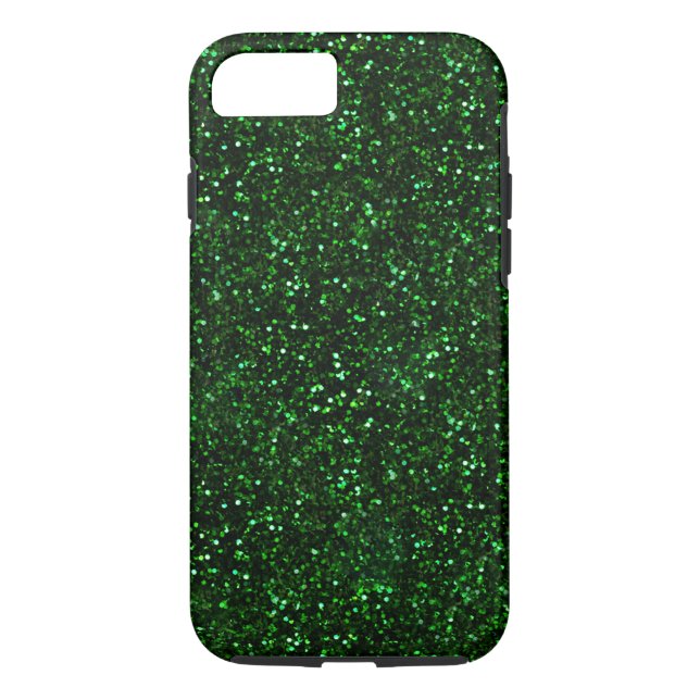 Coques Case-Mate iPhone Parties scintillantes foncées de vert vert (Dos)