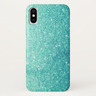Coques Pour iPhone Parties scintillantes turquoises élégantes