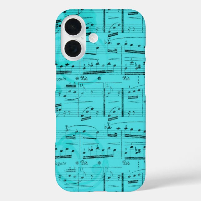 Coques Case-Mate iPhone Partition de musique turquoise  (Verso)