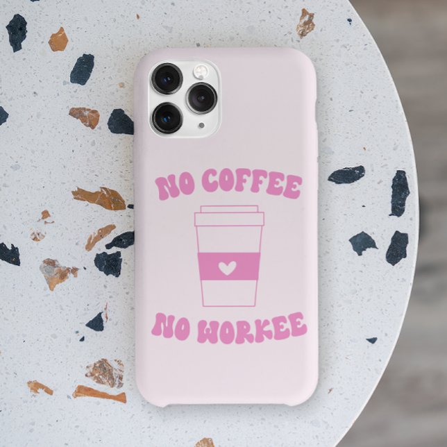 Coques Case-Mate iPhone Pas de café Pas de Workee Funny mignon rose Retro (Créateur téléchargé)