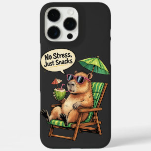 Coques iPhone 16 Pro Max Pas de stress, juste des snacks – Capybara mignon