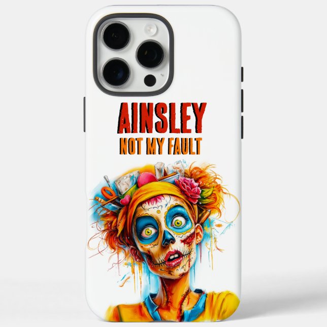 Coques Case-Mate iPhone Pas ma faute fille Zombie colorée (Verso)