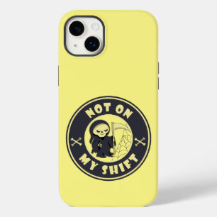 Coque Pour iPhone 14 Plus Pas sur mon poste Grim Reaper Citation d'Halloween