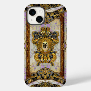 Coque Pour iPhone 14 Passementerie Madeline Elegant Damask Monogramme