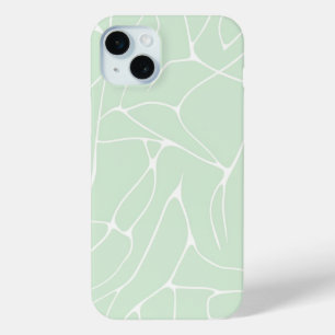 Coque iPhone 15 Mini Pastel Abstrait minimaliste Monnaie Vert couleur
