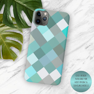 Case-Mate iPhone Case Pastel Aqua Turquoise Jade Green Pixel Block Art