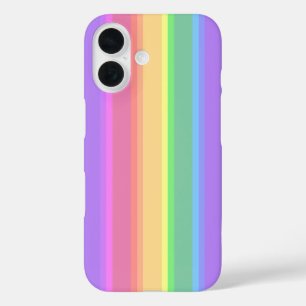 Coque Pour iPhone 16 Pastel arc-en-ciel rayures Coque-coque iphone Mate