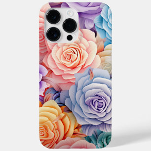 COQUE POUR POUR iPhone 14 PRO MAX PASTEL COULEUR D'EAU 3D ROSES