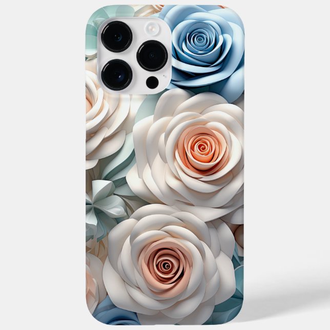 COQUES Case-Mate iPhone PASTEL COULEUR D'EAU 3D ROSES (Verso)