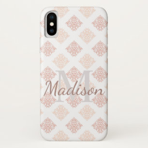 Case-Mate iPhone Case Pastel Damask Blush Pink Cute Nom initial