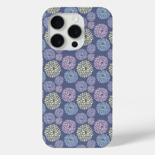 Coque iPhone 15 Pro Pastel dots motif violet bleu jaune rose