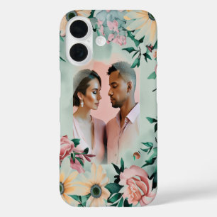 Coque Pour iPhone 16 Pastel Flower Elégance : Sage Green Floral Mariage