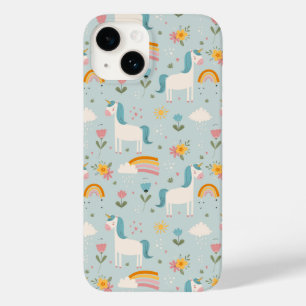 Coque Pour iPhone 14 Pastel mignon Rainbow Unicorn Motif