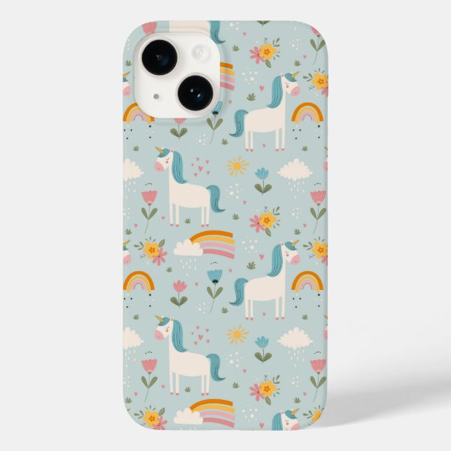 Coques Case-Mate iPhone Pastel mignon Rainbow Unicorn Motif (Verso)